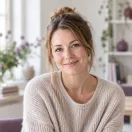 Geïllustreerd portret van Sanne de Vries, redacteur bij Mamalief